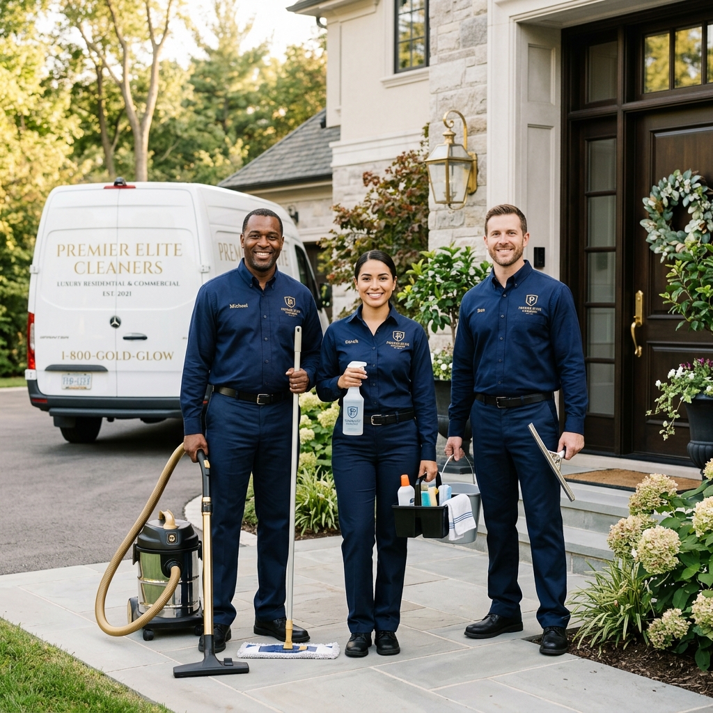 Professional team ready for end-of-tenancy deep clean